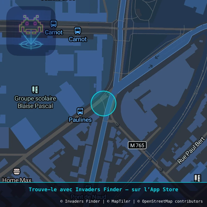 Zone approximative de l'invader CLR_17, dans le quartier Quartier Fontgiève, Clermont-Ferrand à Clermont-Ferrand. Emplacement exact disponible dans l'app Invaders Finder.