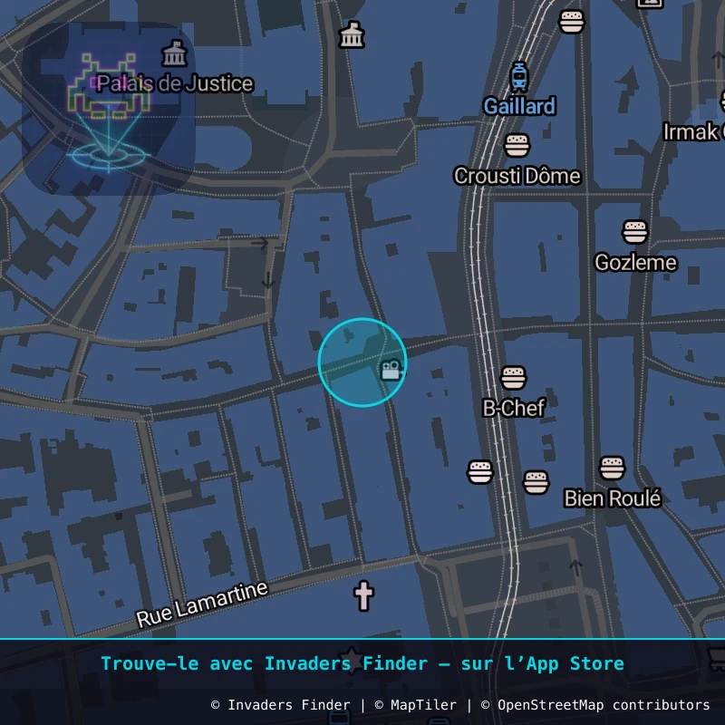 Zone approximative de l'invader CLR_26, dans le quartier Quartier Fontgiève, Clermont-Ferrand à Clermont-Ferrand. Emplacement exact disponible dans l'app Invaders Finder.