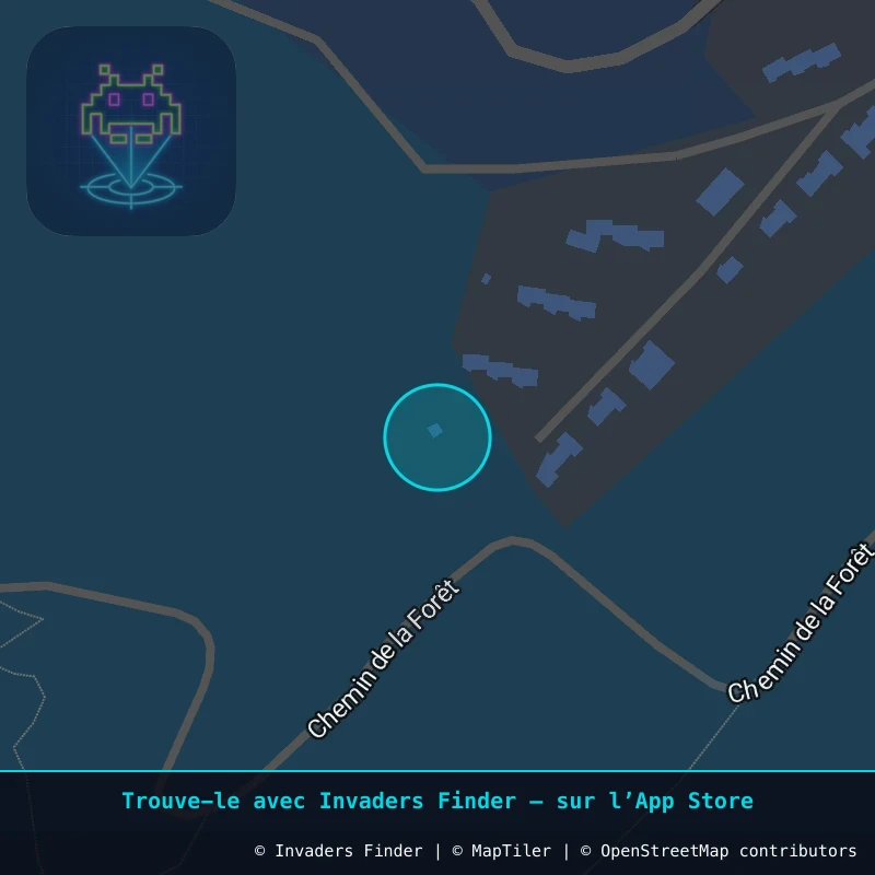 Zone approximative de l'invader CLR_27, dans le quartier Châtel-Guyon à Clermont-Ferrand. Emplacement exact disponible dans l'app Invaders Finder.