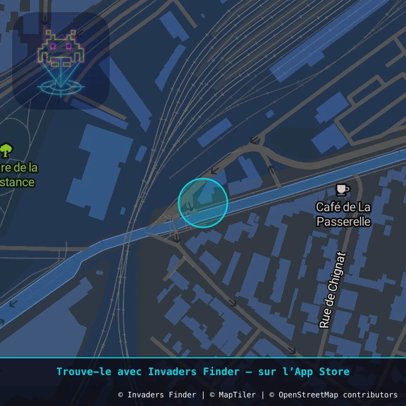 Zone approximative de l'invader CLR_36, dans le quartier Quartier Fontgiève, Clermont-Ferrand à Clermont-Ferrand. Emplacement exact disponible dans l'app Invaders Finder.