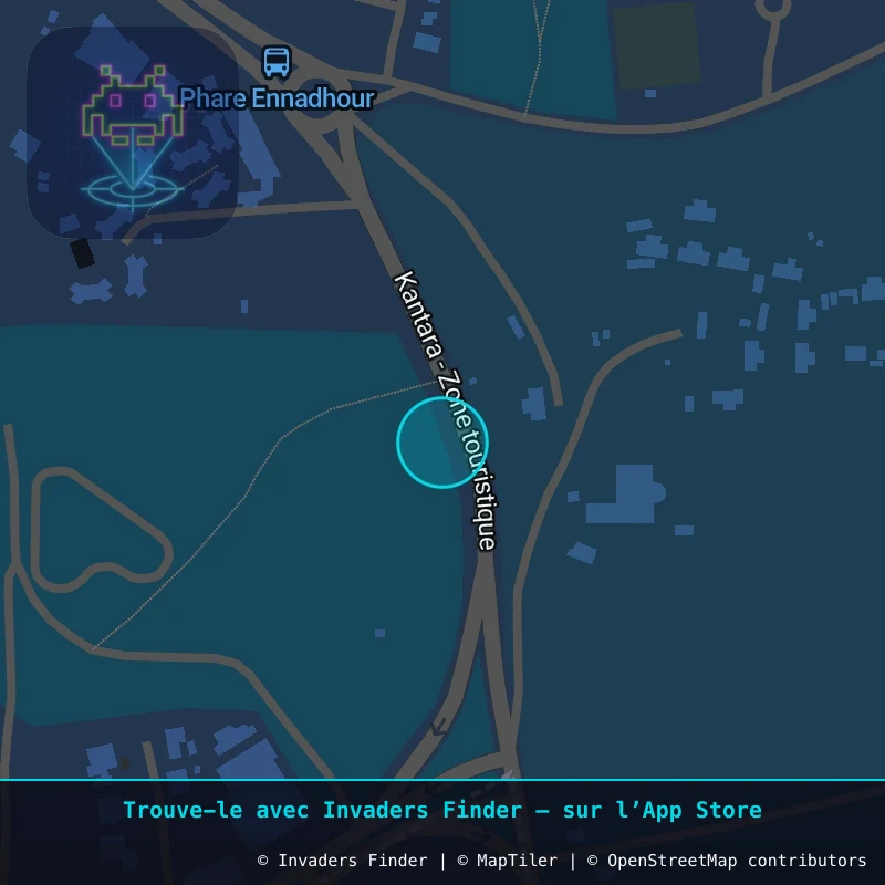 Zone approximative de l'invader DJBA_32, dans le quartier Zone touristique de Taguermess à Djerba. Emplacement exact disponible dans l'app Invaders Finder.