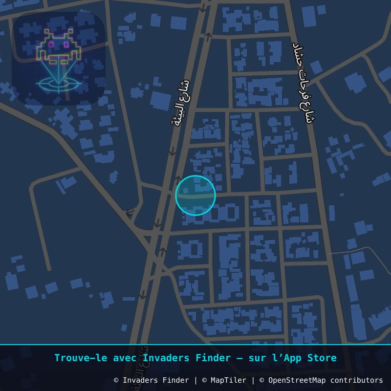 Zone approximative de l'invader DJBA_42, dans le quartier Cité Ziatine, Oulad Omar à Djerba. Emplacement exact disponible dans l'app Invaders Finder.