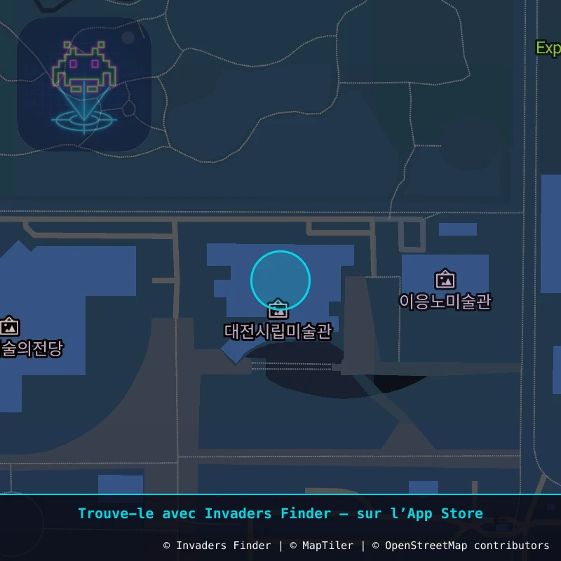 Zone approximative de l'invader DJN_07, dans le quartier Manyeondong, Daejeon à Daejeon. Emplacement exact disponible dans l'app Invaders Finder.