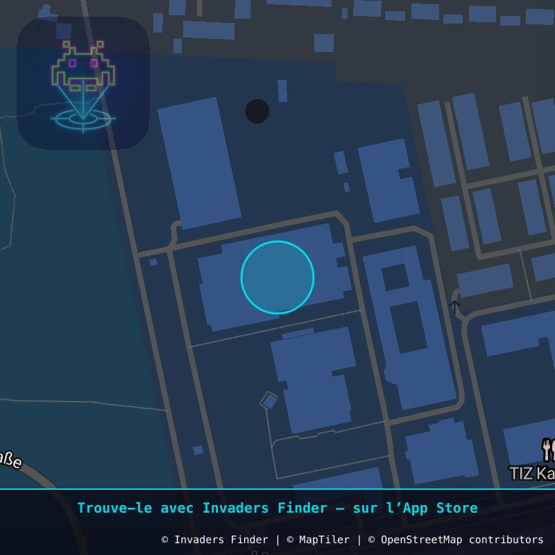 Zone approximative de l'invader FKF_03, dans le quartier Waldkolonie, Darmstadt-Nord à Francfort. Emplacement exact disponible dans l'app Invaders Finder.
