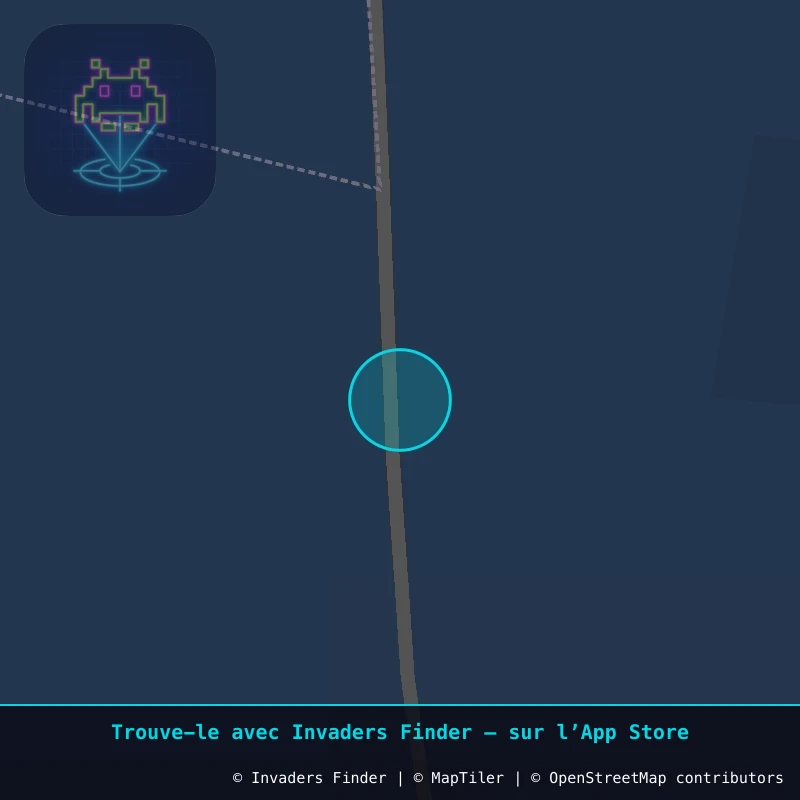 Zone approximative de l'invader FTBL_06, dans le quartier Larchant à Fontainebleau. Emplacement exact disponible dans l'app Invaders Finder.