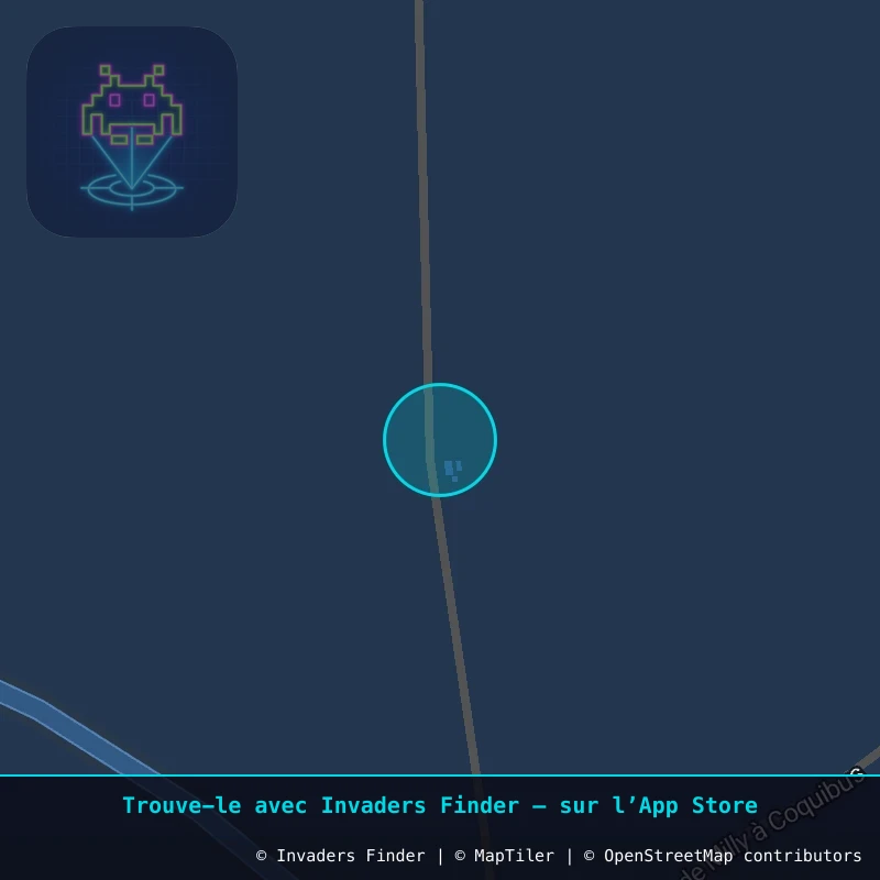 Zone approximative de l'invader FTBL_35, dans le quartier Centre-ville, Milly-la-Forêt à Fontainebleau. Emplacement exact disponible dans l'app Invaders Finder.