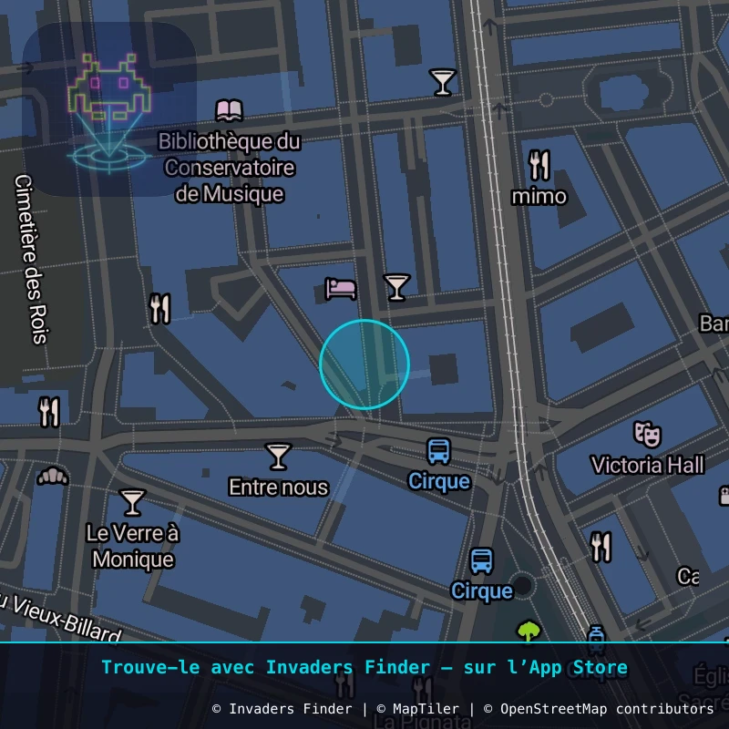 Zone approximative de l'invader GNV_03, dans le quartier Jonction, Genève à Genève. Emplacement exact disponible dans l'app Invaders Finder.