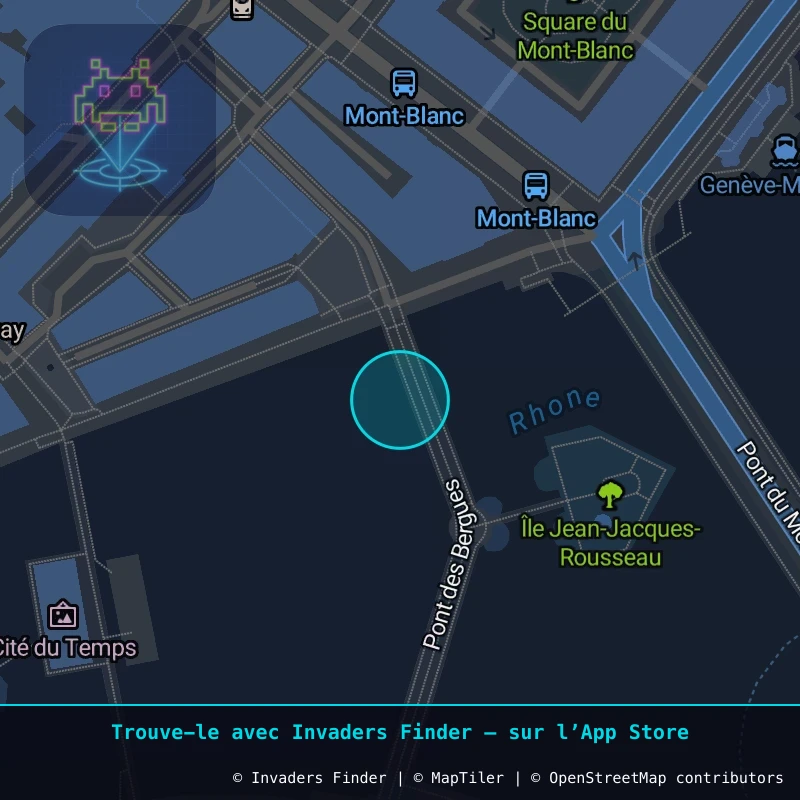 Zone approximative de l'invader GNV_19, dans le quartier Jonction, Genève à Genève. Emplacement exact disponible dans l'app Invaders Finder.