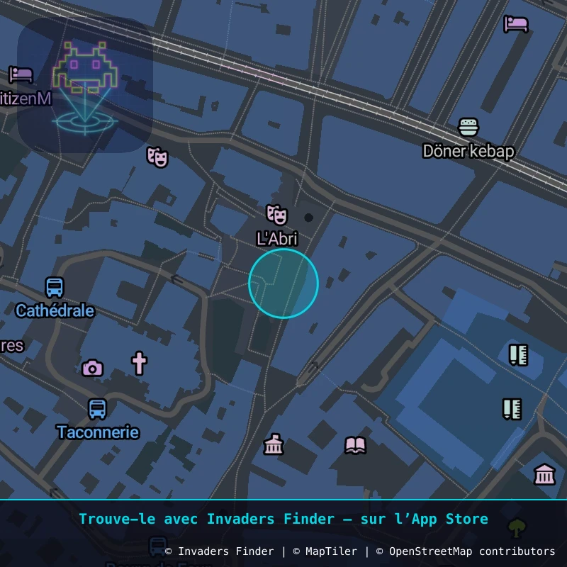 Zone approximative de l'invader GNV_21, dans le quartier Jonction, Genève à Genève. Emplacement exact disponible dans l'app Invaders Finder.