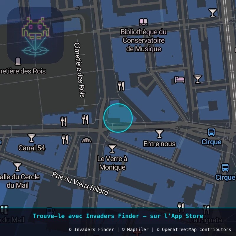 Zone approximative de l'invader GNV_22, dans le quartier Jonction, Genève à Genève. Emplacement exact disponible dans l'app Invaders Finder.