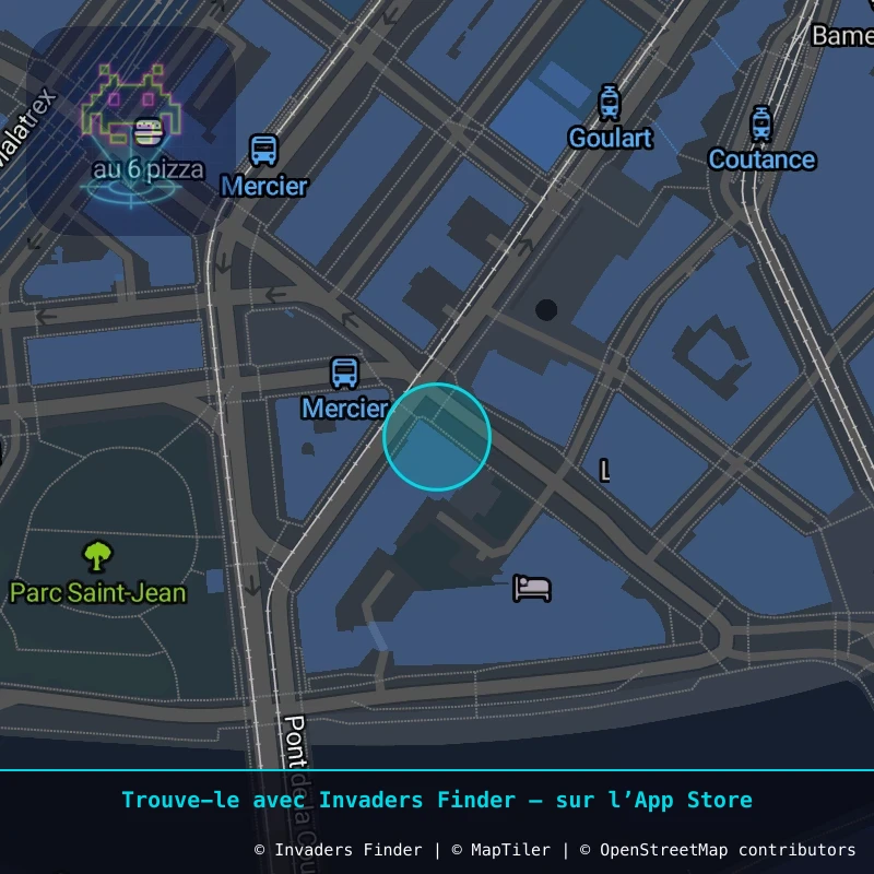 Zone approximative de l'invader GNV_23, dans le quartier Jonction, Genève à Genève. Emplacement exact disponible dans l'app Invaders Finder.