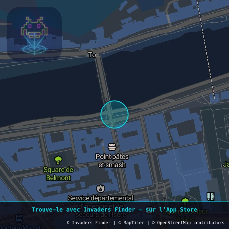Zone approximative de l'invader GRN_01, dans le quartier Secteur 2, Grenoble à Grenoble. Emplacement exact disponible dans l'app Invaders Finder.