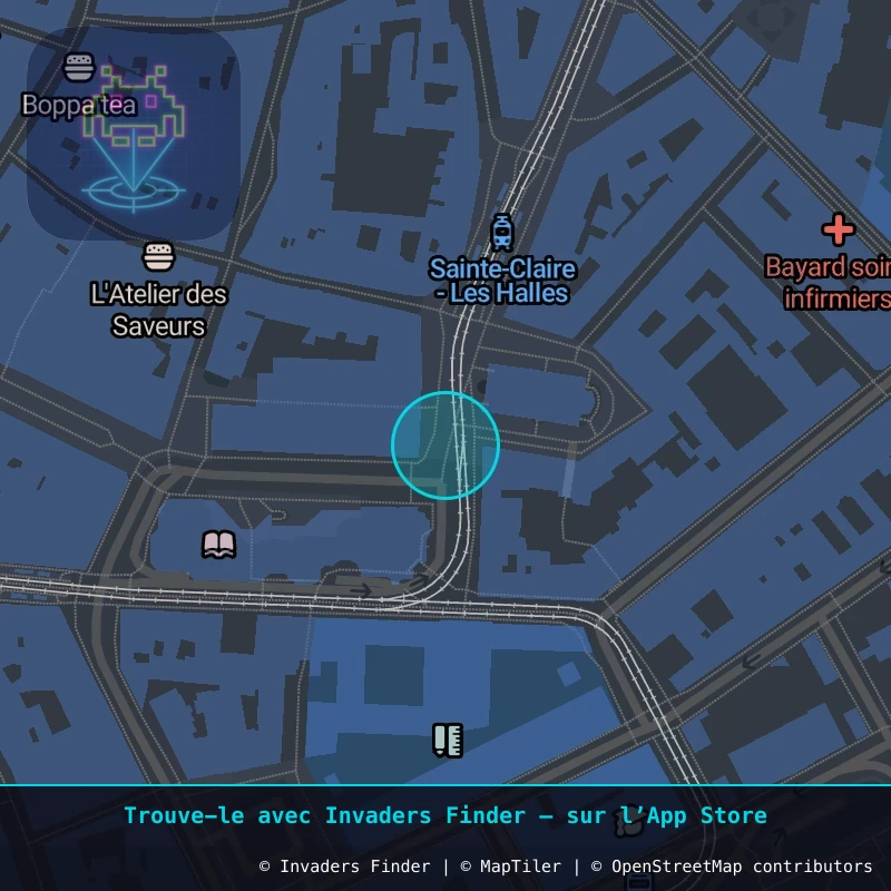 Zone approximative de l'invader GRN_05, dans le quartier Secteur 2, Grenoble à Grenoble. Emplacement exact disponible dans l'app Invaders Finder.