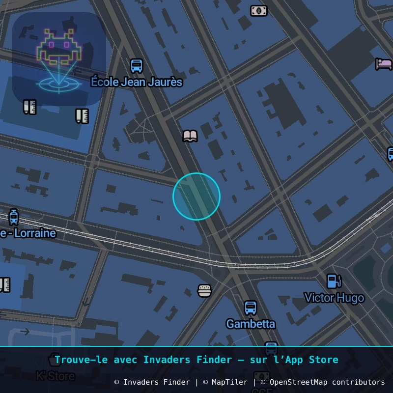 Zone approximative de l'invader GRN_08, dans le quartier Secteur 2, Grenoble à Grenoble. Emplacement exact disponible dans l'app Invaders Finder.