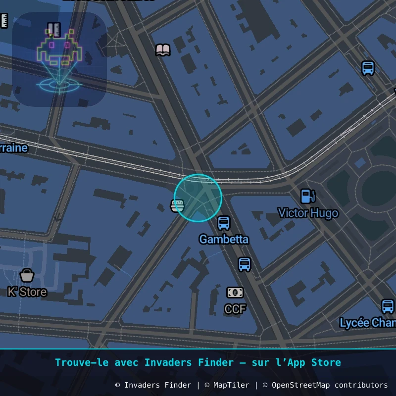 Zone approximative de l'invader GRN_09, dans le quartier Secteur 2, Grenoble à Grenoble. Emplacement exact disponible dans l'app Invaders Finder.