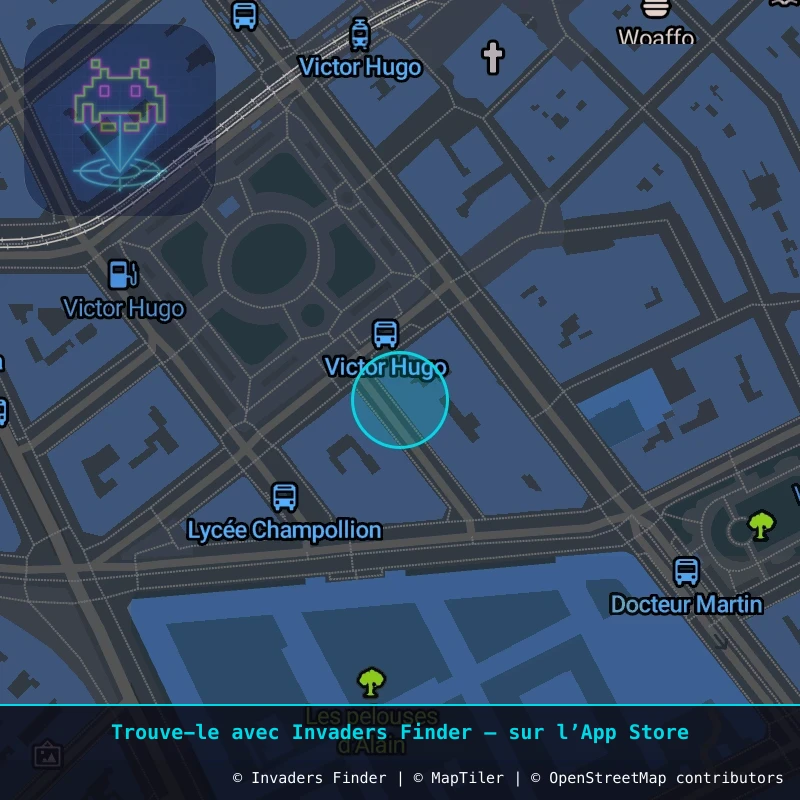Zone approximative de l'invader GRN_13, dans le quartier Secteur 2, Grenoble à Grenoble. Emplacement exact disponible dans l'app Invaders Finder.