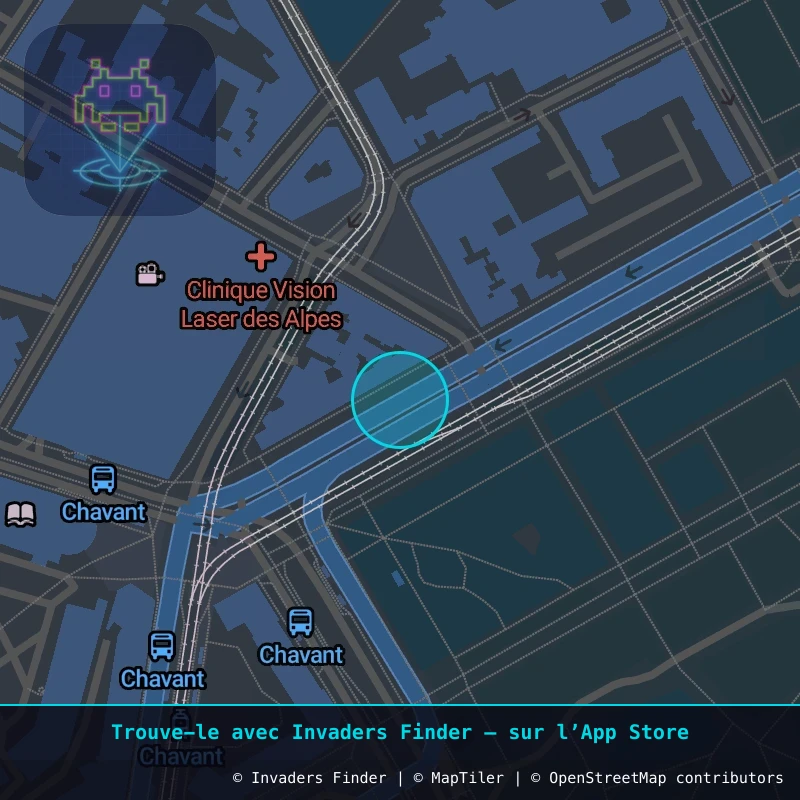 Zone approximative de l'invader GRN_16, dans le quartier Secteur 2, Grenoble à Grenoble. Emplacement exact disponible dans l'app Invaders Finder.