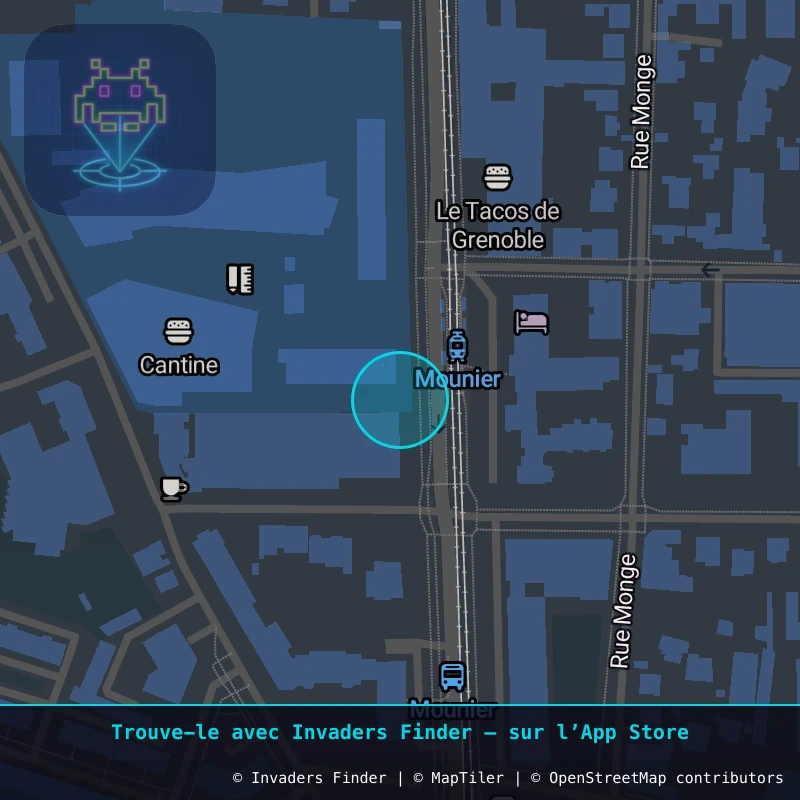 Zone approximative de l'invader GRN_21, dans le quartier Secteur 2, Grenoble à Grenoble. Emplacement exact disponible dans l'app Invaders Finder.
