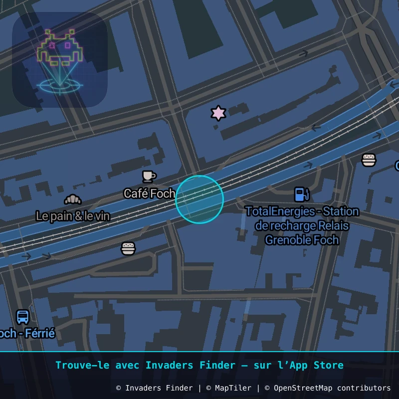 Zone approximative de l'invader GRN_25, dans le quartier Secteur 2, Grenoble à Grenoble. Emplacement exact disponible dans l'app Invaders Finder.