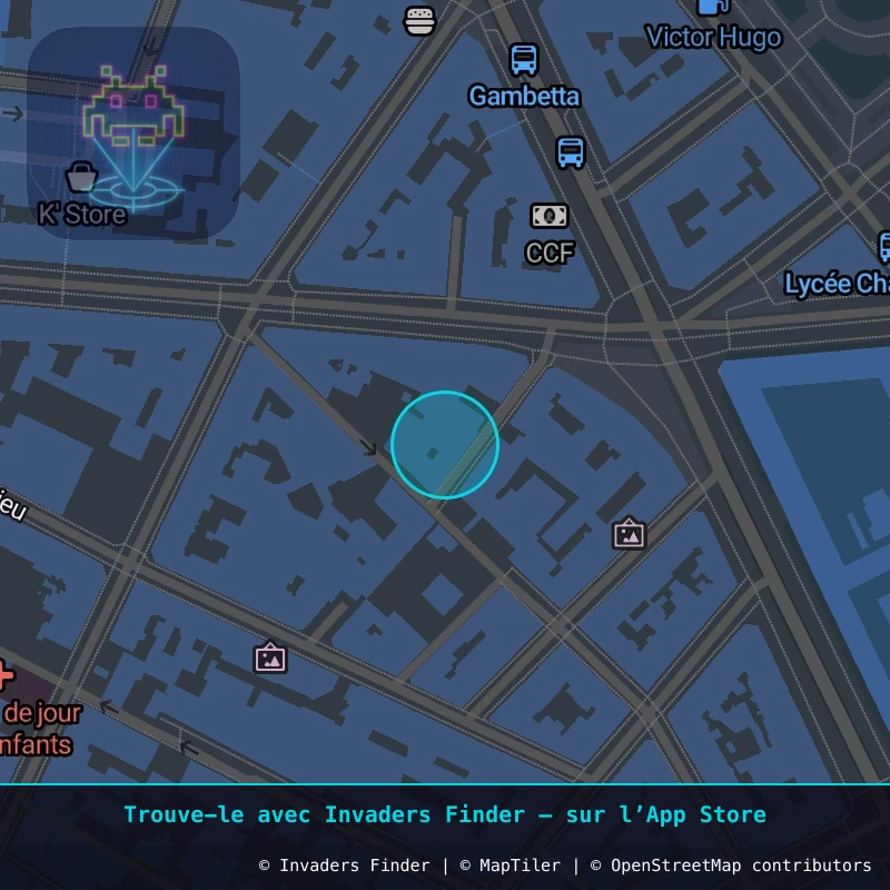 Zone approximative de l'invader GRN_28, dans le quartier Secteur 2, Grenoble à Grenoble. Emplacement exact disponible dans l'app Invaders Finder.