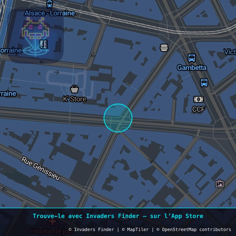Zone approximative de l'invader GRN_29, dans le quartier Secteur 2, Grenoble à Grenoble. Emplacement exact disponible dans l'app Invaders Finder.