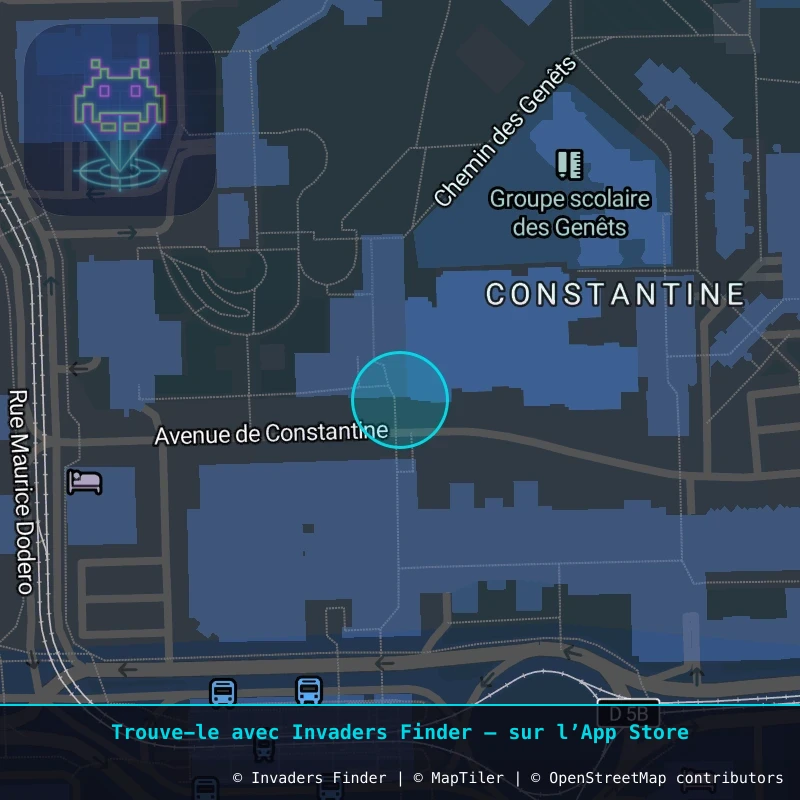 Zone approximative de l'invader GRN_35, dans le quartier Secteur 6, Grenoble à Grenoble. Emplacement exact disponible dans l'app Invaders Finder.