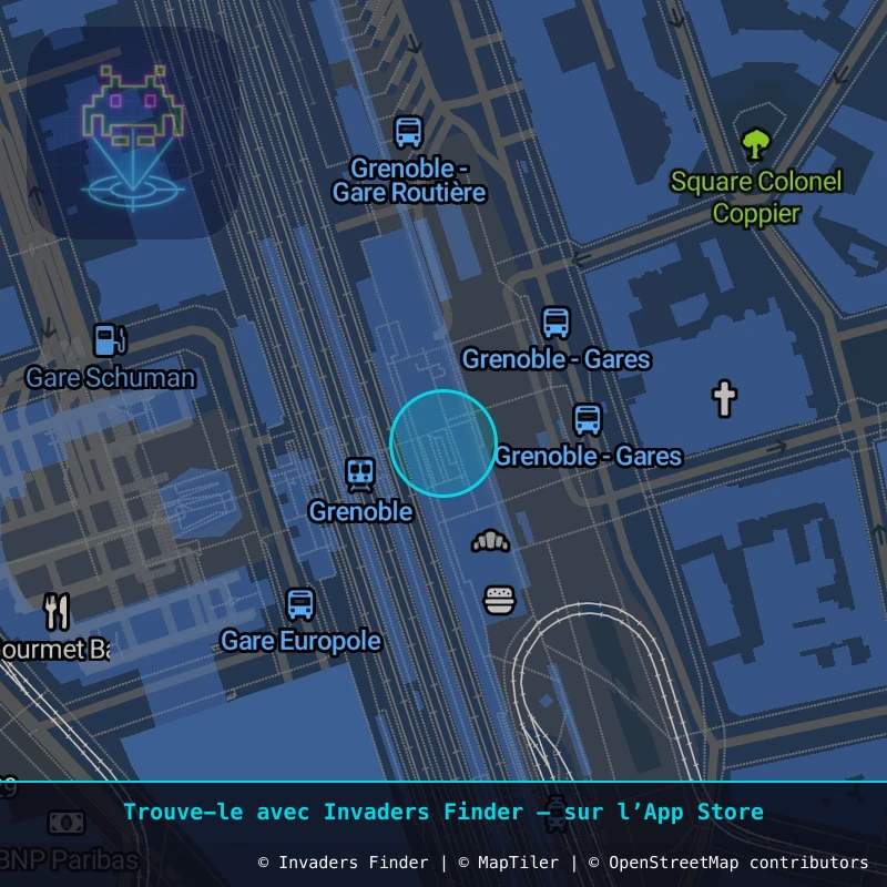 Zone approximative de l'invader GRN_39, dans le quartier Secteur 2, Grenoble à Grenoble. Emplacement exact disponible dans l'app Invaders Finder.
