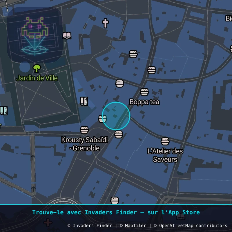 Zone approximative de l'invader GRN_45, dans le quartier Secteur 2, Grenoble à Grenoble. Emplacement exact disponible dans l'app Invaders Finder.