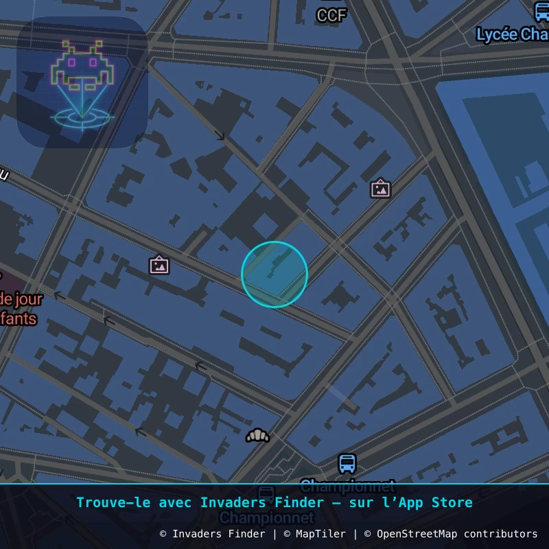 Zone approximative de l'invader GRN_47, dans le quartier Secteur 2, Grenoble à Grenoble. Emplacement exact disponible dans l'app Invaders Finder.