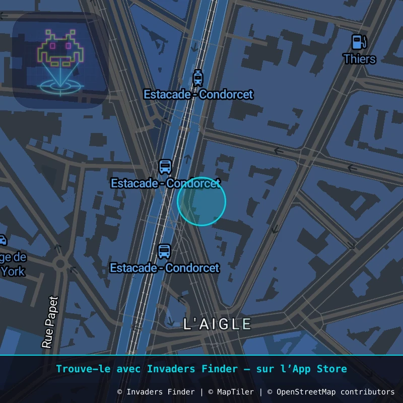 Zone approximative de l'invader GRN_48, dans le quartier Secteur 2, Grenoble à Grenoble. Emplacement exact disponible dans l'app Invaders Finder.
