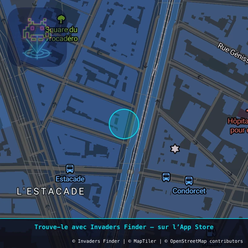 Zone approximative de l'invader GRN_49, dans le quartier Secteur 2, Grenoble à Grenoble. Emplacement exact disponible dans l'app Invaders Finder.