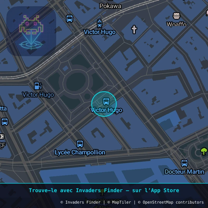 Zone approximative de l'invader GRN_51, dans le quartier Secteur 2, Grenoble à Grenoble. Emplacement exact disponible dans l'app Invaders Finder.