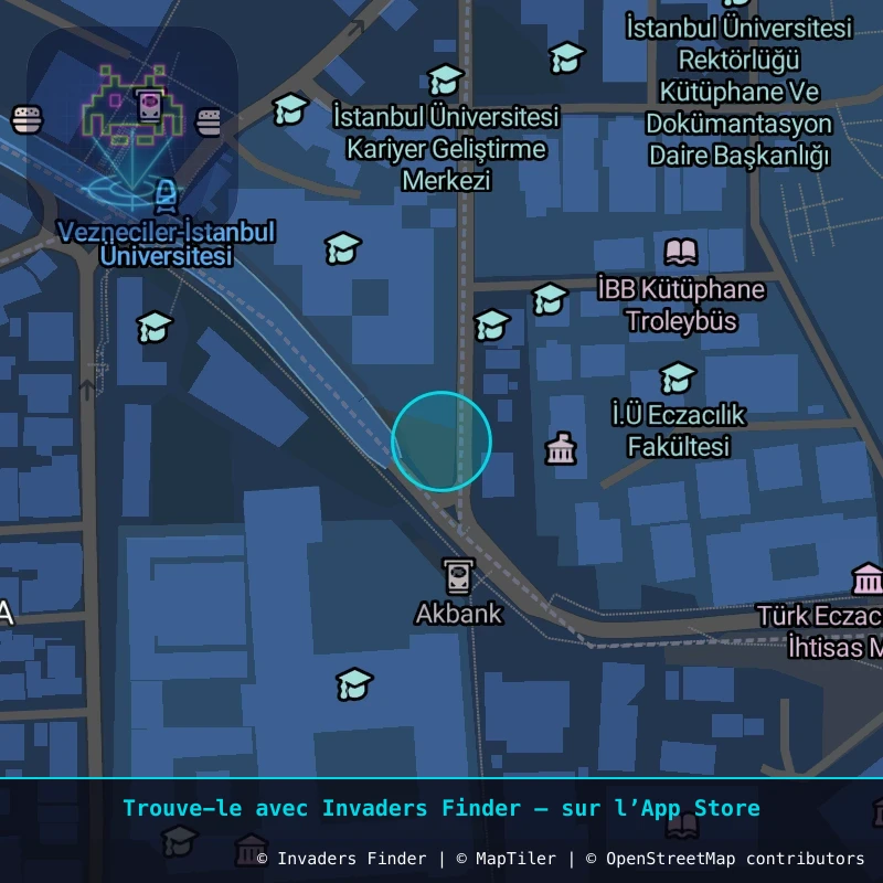 Zone approximative de l'invader IST_12, dans le quartier Zeyrek Mahallesi, Istanbul à Istanbul. Emplacement exact disponible dans l'app Invaders Finder.