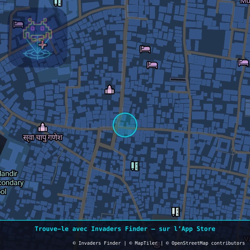 Zone approximative de l'invader KAT_01, dans le quartier Kathmandu-26 à Katmandou. Emplacement exact disponible dans l'app Invaders Finder.