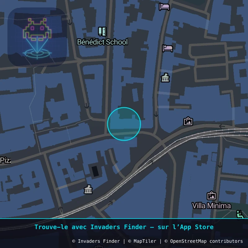 Zone approximative de l'invader KLN_04, dans le quartier Gereonsviertel, Cologne à Cologne. Emplacement exact disponible dans l'app Invaders Finder.