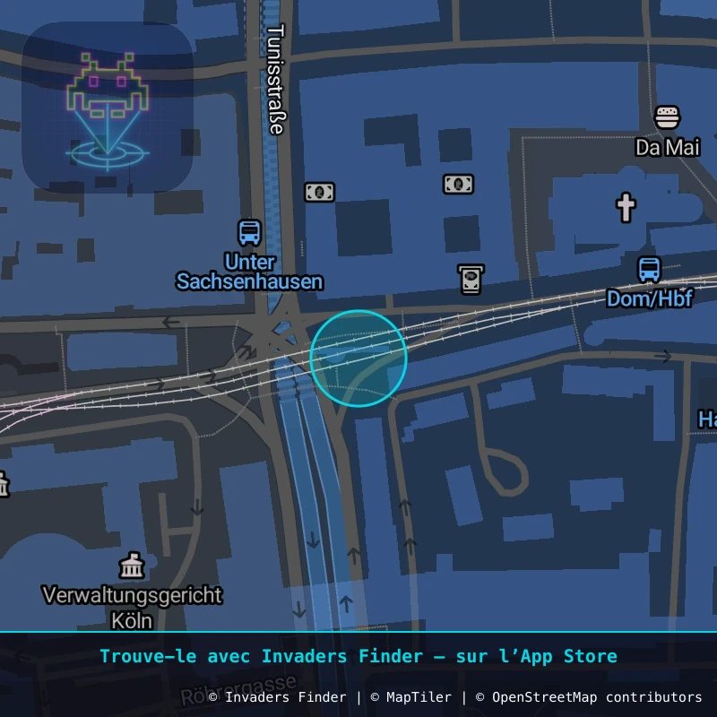 Zone approximative de l'invader KLN_06, dans le quartier Gereonsviertel, Cologne à Cologne. Emplacement exact disponible dans l'app Invaders Finder.