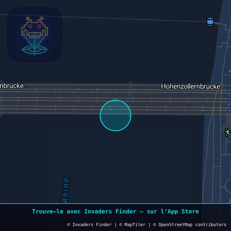 Zone approximative de l'invader KLN_18, dans le quartier Deutz, Cologne à Cologne. Emplacement exact disponible dans l'app Invaders Finder.