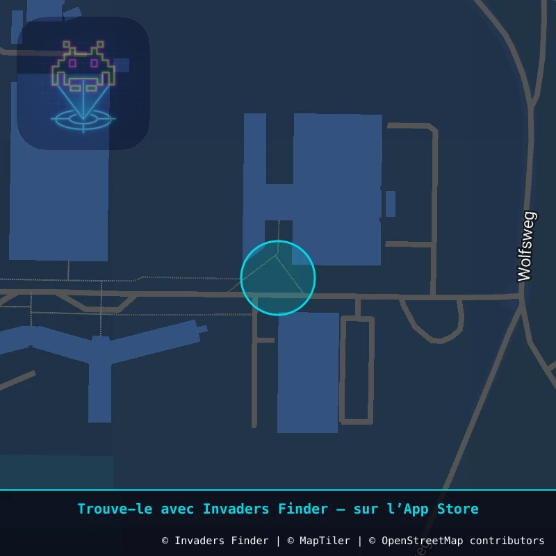 Zone approximative de l'invader KLN_26, dans le quartier Sieglar, Troisdorf à Cologne. Emplacement exact disponible dans l'app Invaders Finder.
