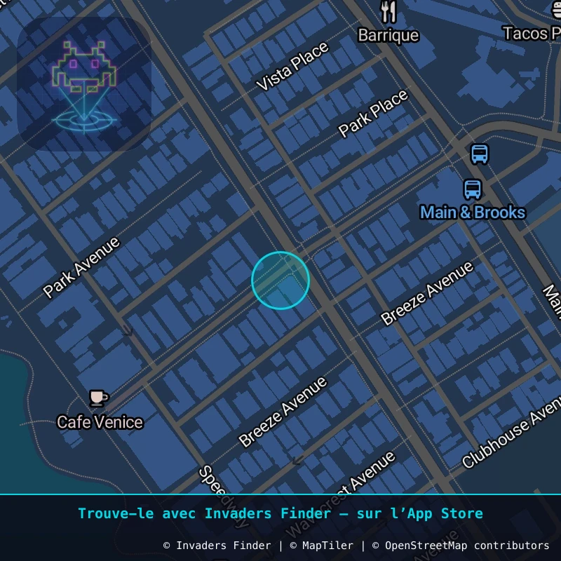 Zone approximative de l'invader LA_128, dans le quartier Westchester, Los Angeles à Los Angeles. Emplacement exact disponible dans l'app Invaders Finder.