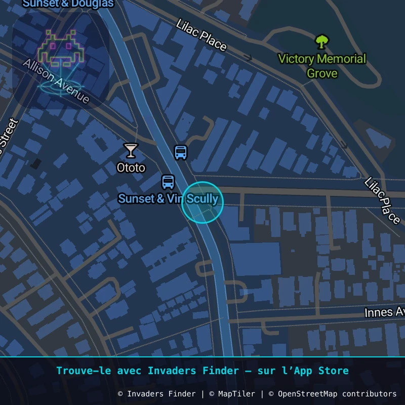 Zone approximative de l'invader LA_160, dans le quartier Centre-ville de Los Angeles à Los Angeles. Emplacement exact disponible dans l'app Invaders Finder.