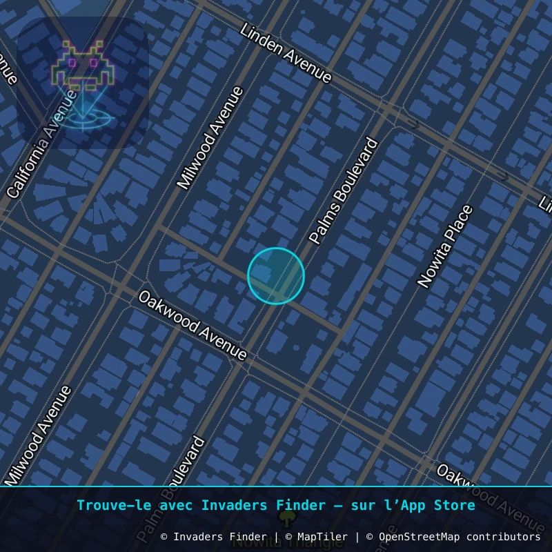 Zone approximative de l'invader LA_171, dans le quartier Westchester, Los Angeles à Los Angeles. Emplacement exact disponible dans l'app Invaders Finder.