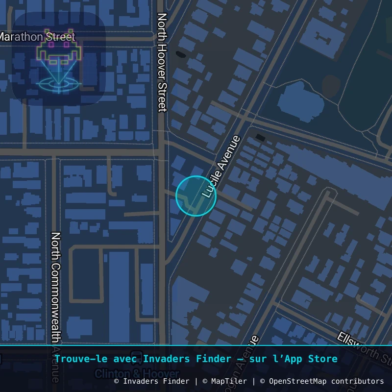 Zone approximative de l'invader LA_174, dans le quartier Historic Filipinotown, Los Angeles à Los Angeles. Emplacement exact disponible dans l'app Invaders Finder.