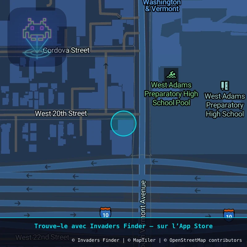 Zone approximative de l'invader LA_192, dans le quartier Quartier de la Mode, Centre-ville de Los Angeles à Los Angeles. Emplacement exact disponible dans l'app Invaders Finder.