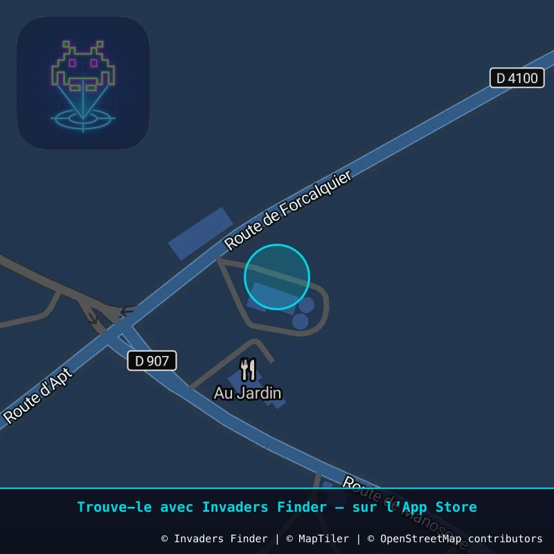 Zone approximative de l'invader LBR_06, dans le quartier Reillanne centre-ville à Luberon. Emplacement exact disponible dans l'app Invaders Finder.