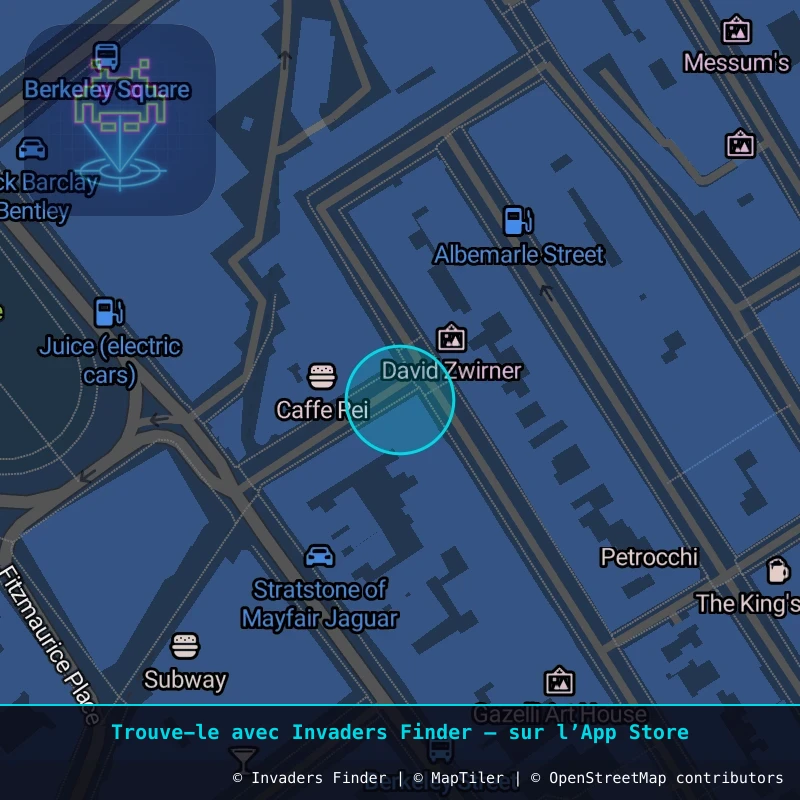 Zone approximative de l'invader LDN_12, dans le quartier Soho, Cité de Westminster à Londres. Emplacement exact disponible dans l'app Invaders Finder.