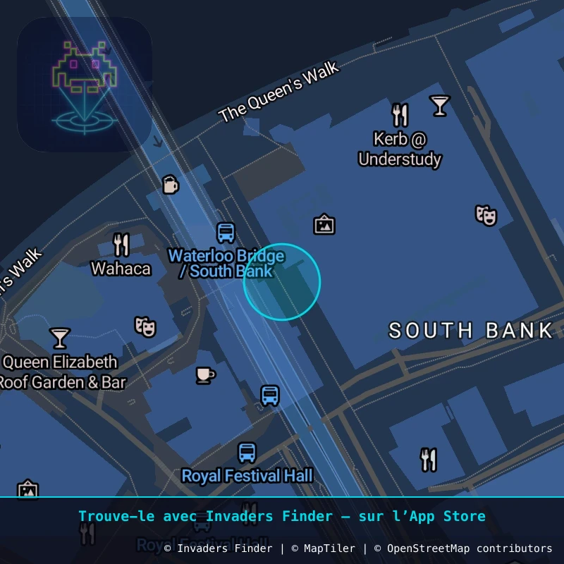 Zone approximative de l'invader LDN_144, dans le quartier Soho, Cité de Westminster à Londres. Emplacement exact disponible dans l'app Invaders Finder.