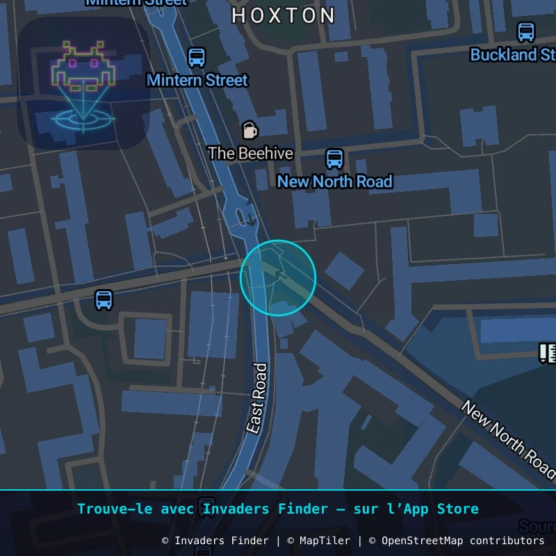 Zone approximative de l'invader LDN_150, dans le quartier Spitalfields, Grand Londres à Londres. Emplacement exact disponible dans l'app Invaders Finder.