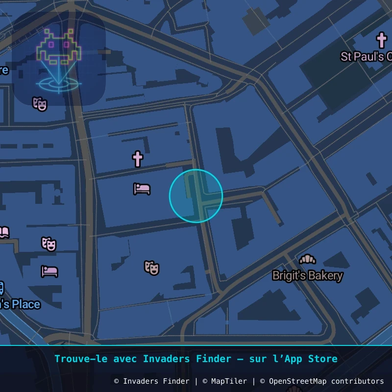 Zone approximative de l'invader LDN_186, dans le quartier Soho, Cité de Westminster à Londres. Emplacement exact disponible dans l'app Invaders Finder.