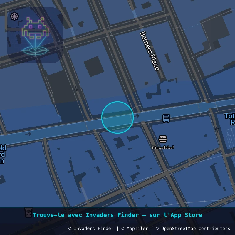 Zone approximative de l'invader LDN_193, dans le quartier Soho, Cité de Westminster à Londres. Emplacement exact disponible dans l'app Invaders Finder.