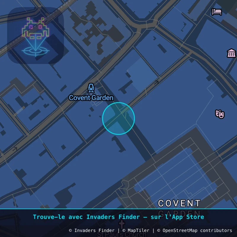 Zone approximative de l'invader LDN_35, dans le quartier Soho, Cité de Westminster à Londres. Emplacement exact disponible dans l'app Invaders Finder.